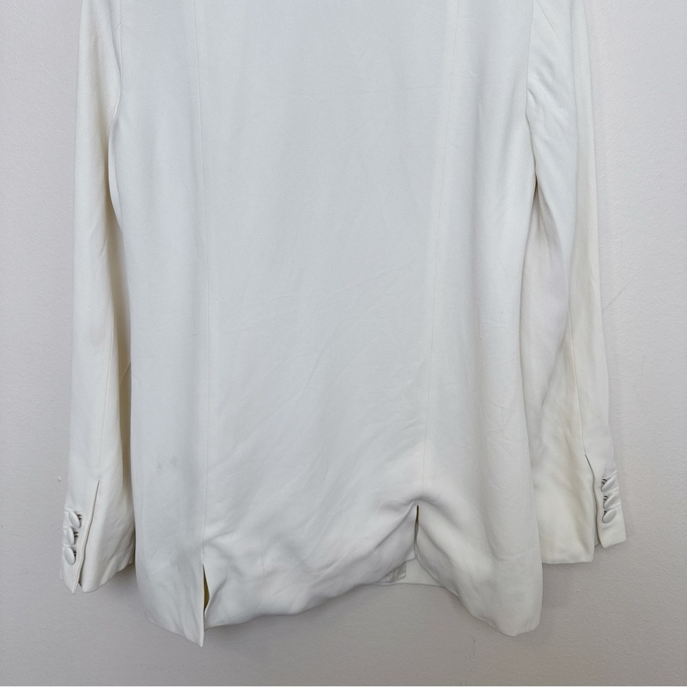 Moschino Womens 6 Ivory Vintage Crepe Button Blazer Italy - Picture 14 of 16